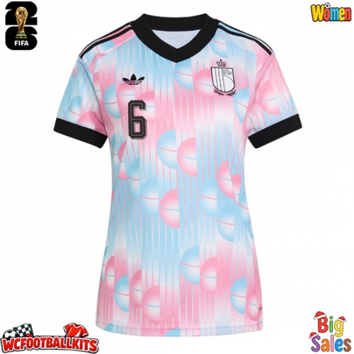 Belgium Axel Witsel #6 Replica Away Stadium Shirt for Women World Cup 2026 Short Sleeve
